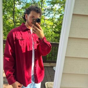 Red Wrangler Button Up